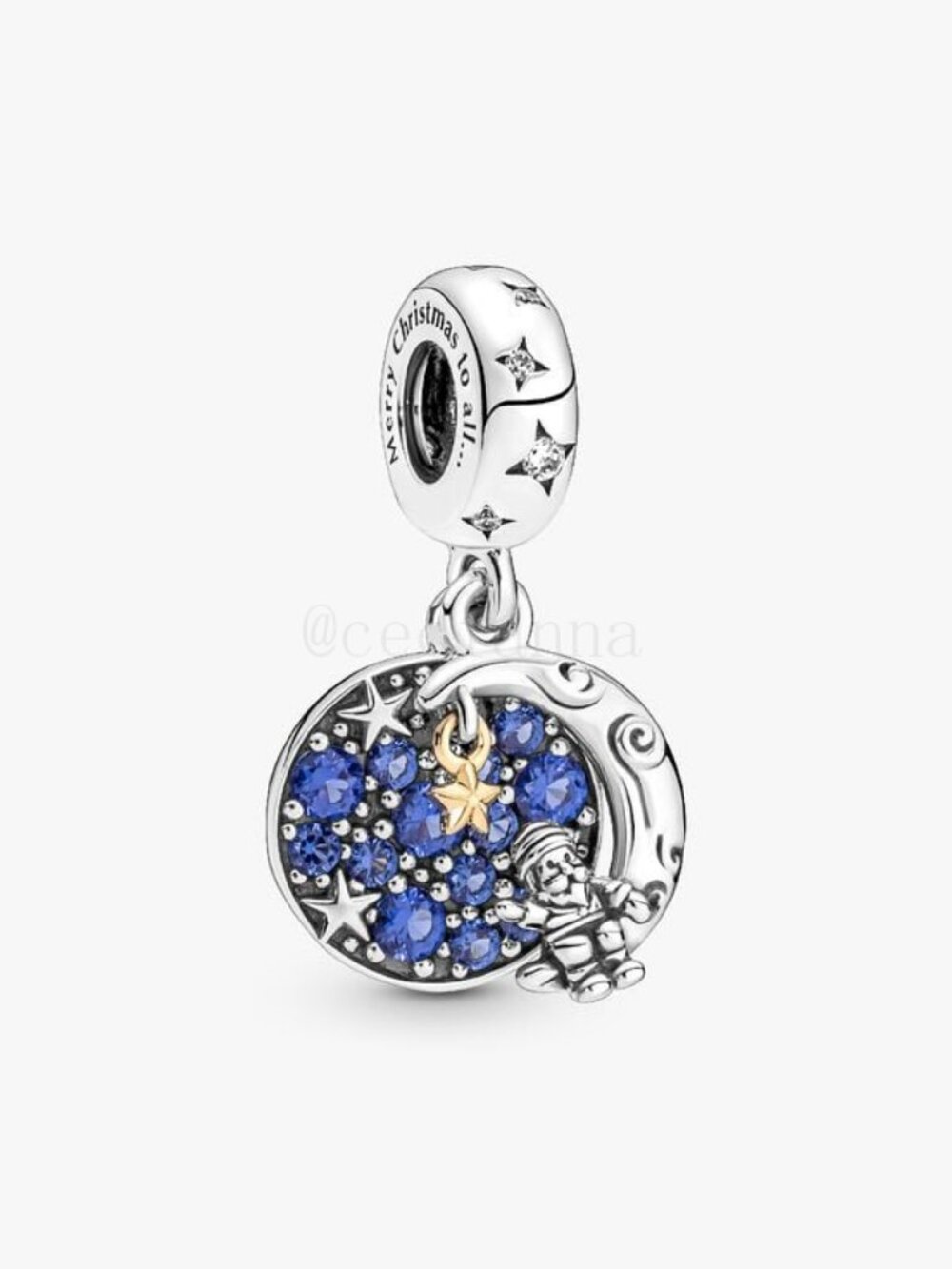 Pandora Santa Claus on the Moon Charm with double Charm